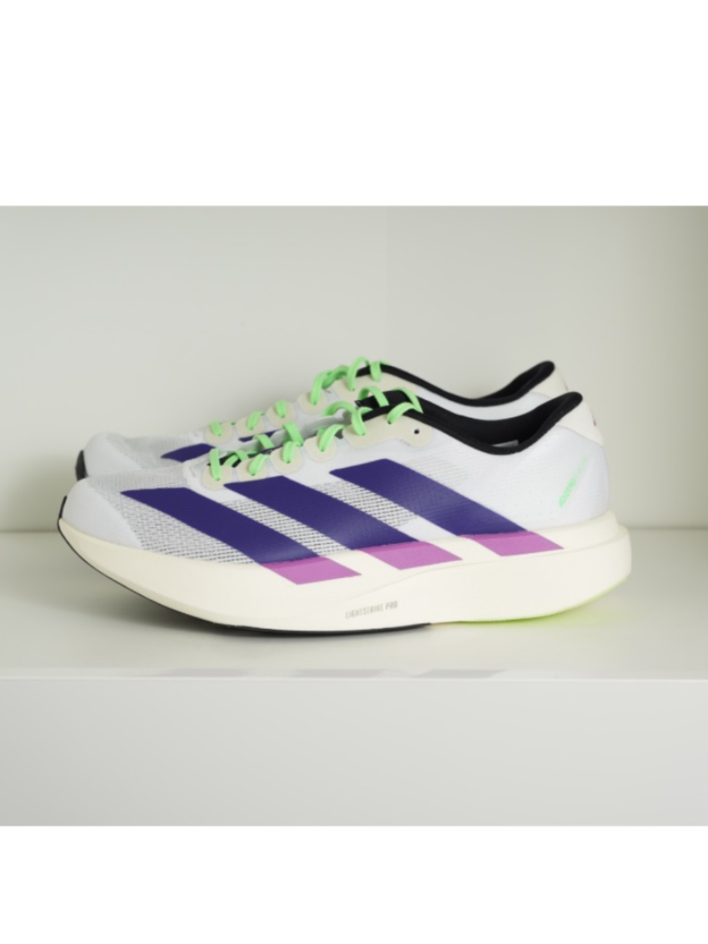 Adidas Adizero Evo SL 'White Collegiate Purple Lime Burst' / JS4495 - Picture 2 of 6